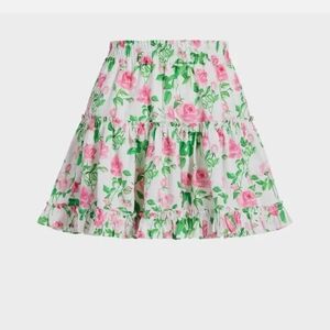 HILL HOUSE SZ LARGE Floral Pink and Green Women's Skirt